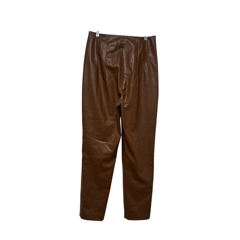 Zara Brown Faux Leather Pants Size S - Picture 9 of 9